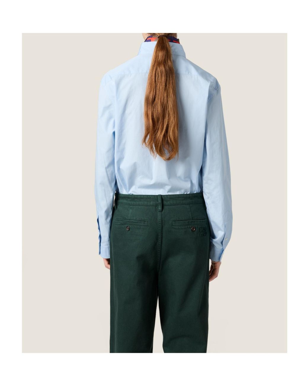 Miu Miu Blue Logo-Embroidered Button-Up Shirt