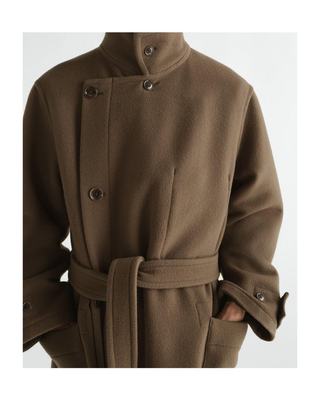 Lemaire Brown Wrap Coat for men