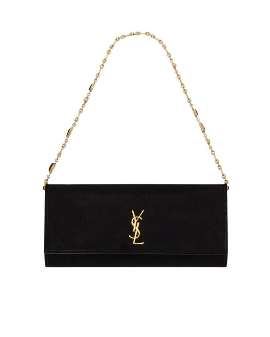 Saint Laurent Black Kate Velvet Clutch Bag