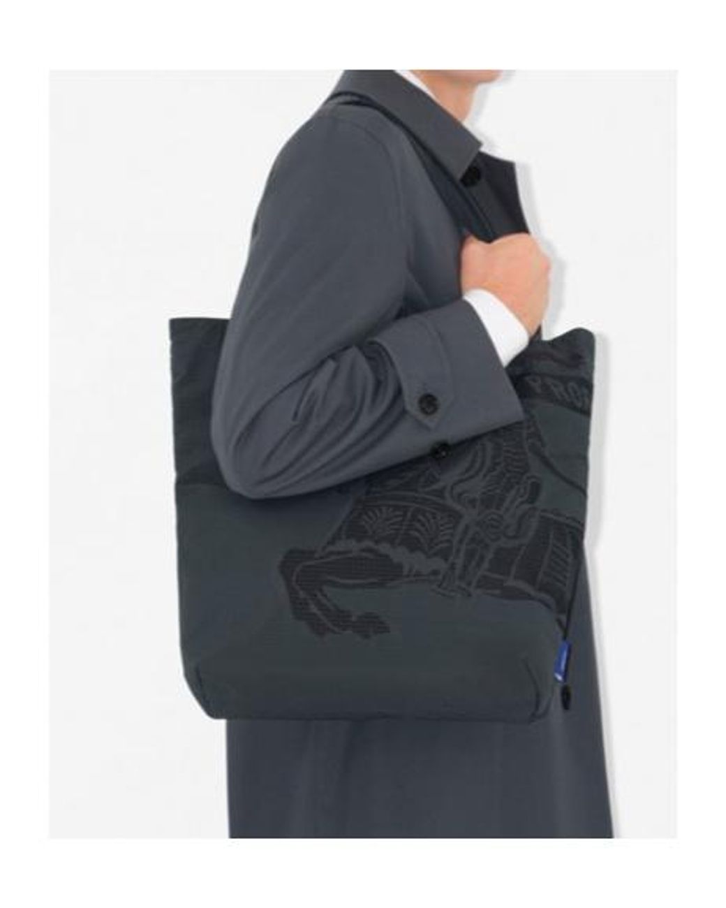 Burberry Black Ekd Printed Tote Bag for men