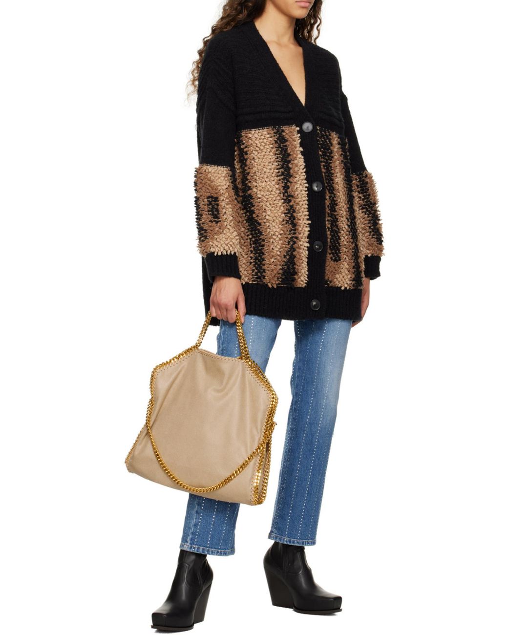 Stella McCartney Natural Falabella Fold Over Shoulder Bag