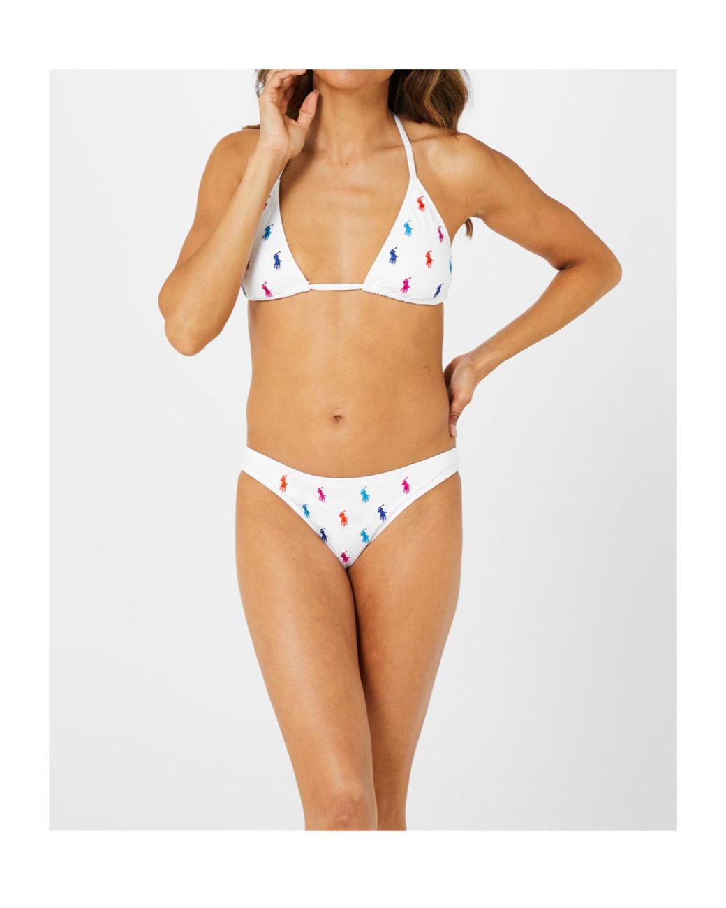 Polo Ralph Lauren White Embroidered Logo Bikini Pants