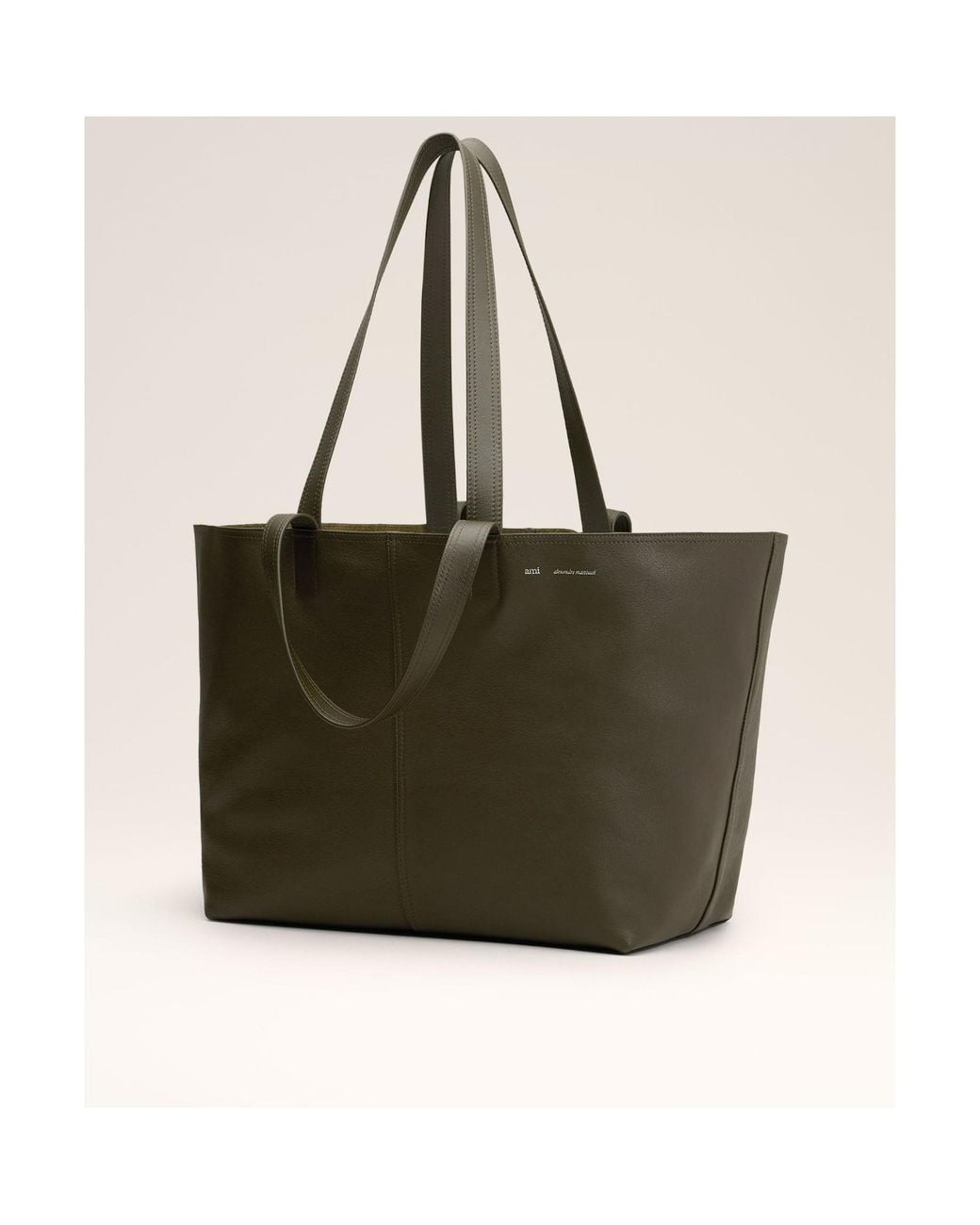 AMI Brown Ami Midi Tote Bag