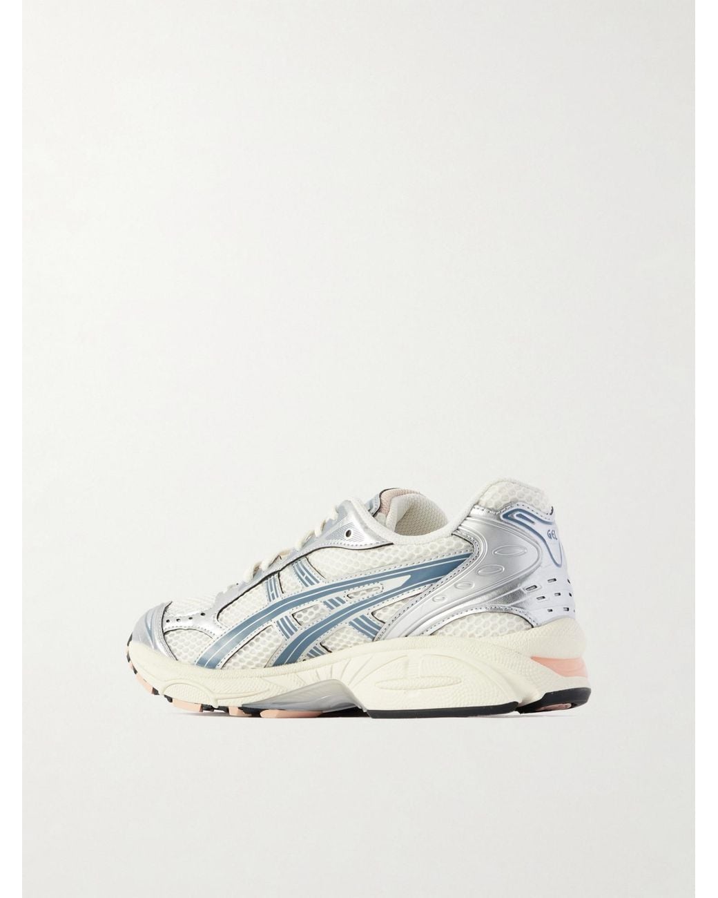 Asics White Gel-Kayano 14 Rubber And Metallic Mesh Sneakers