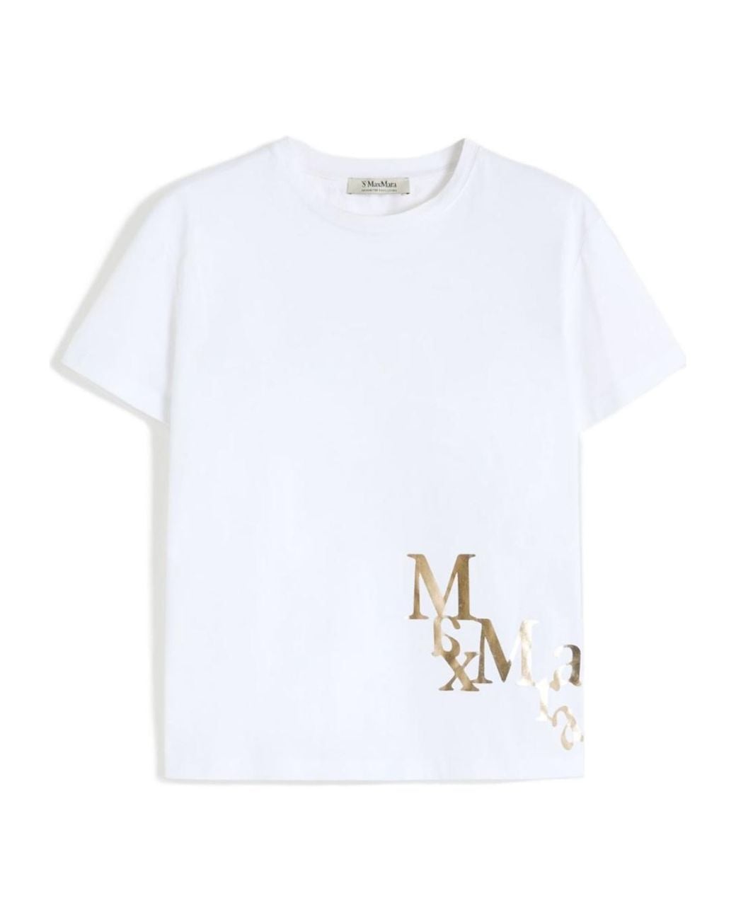 Max Mara White Edile Logo Printed Crewneck T-Shirt