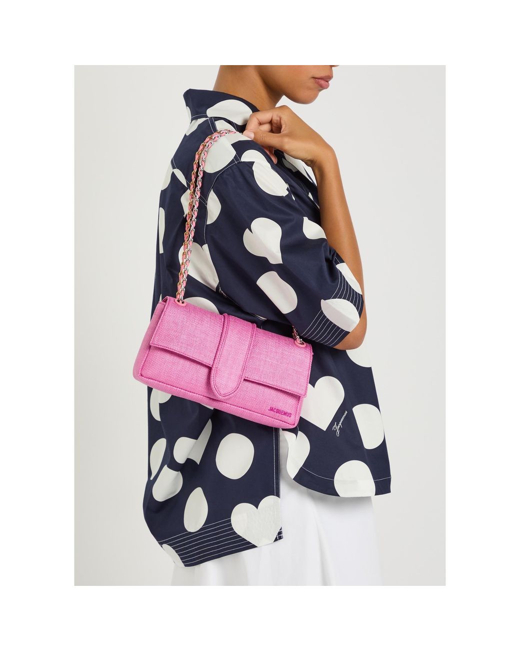 Jacquemus Pink Fabric Elongated Flip-Top Bag