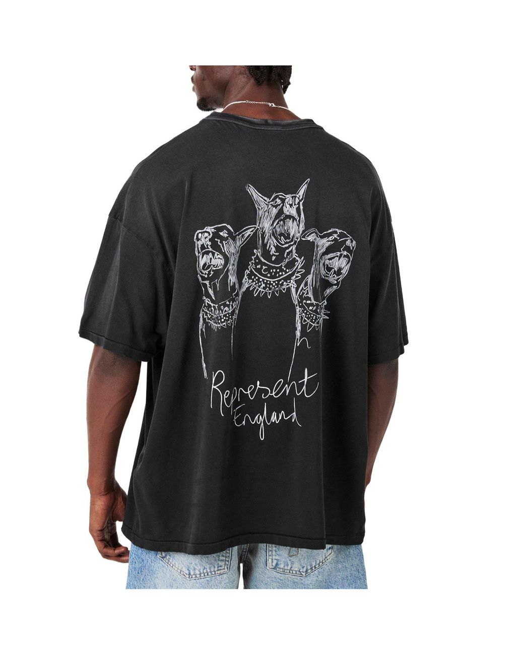 Represent Black Oversized T-Shirt for men