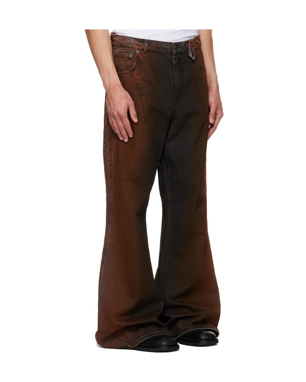 Egonlab Brown Wide-Leg Jeans for men
