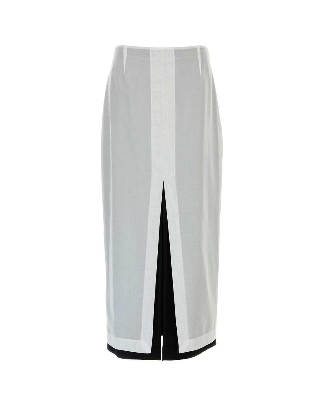 The Row White Ismara Layered Maxi Skirt
