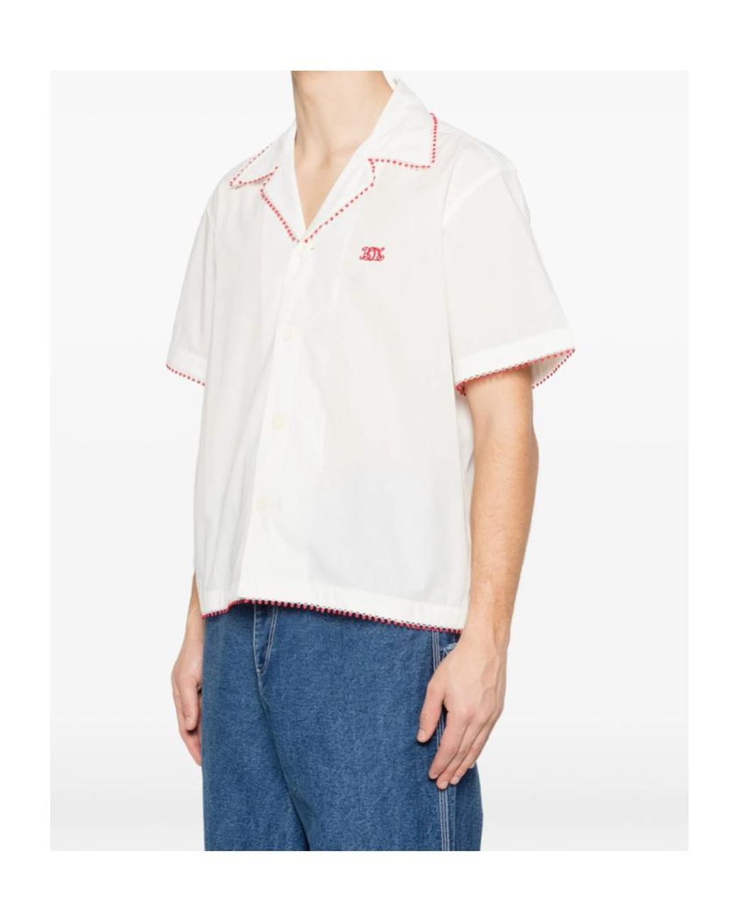 Bode White Cotton Blouse for men