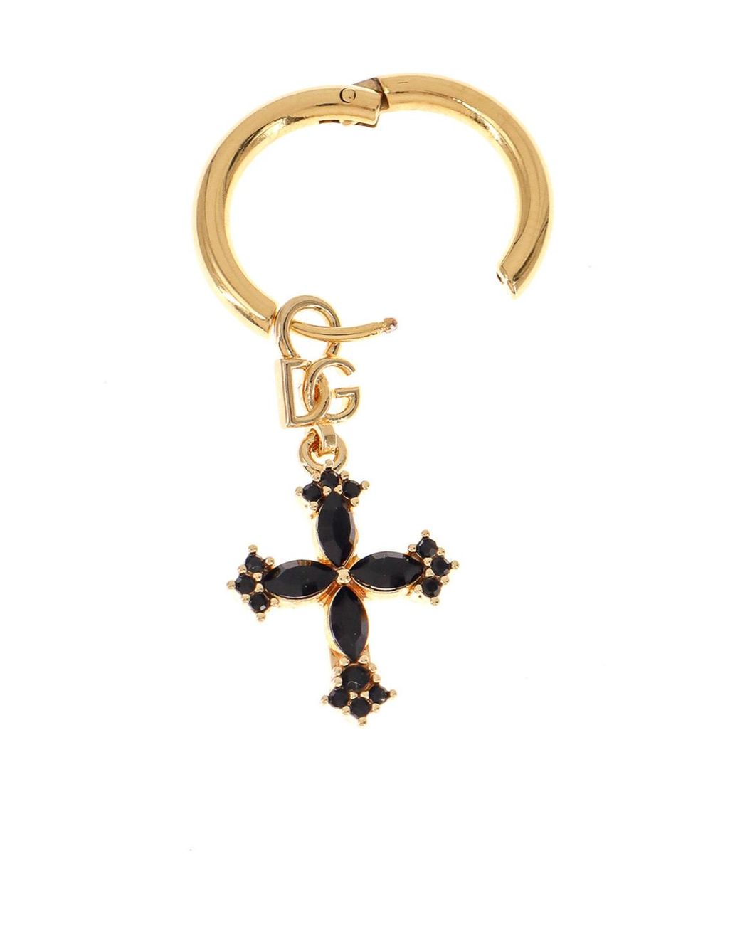 Dolce & Gabbana White Logo Lettering Hoop Earrings