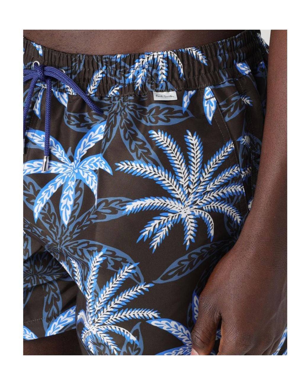 Paul Smith Blue Palm-Trees Swim Shorts for men