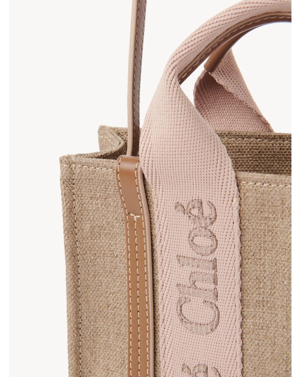 Chloé Pink Chloé Woody Mini Tote Bag