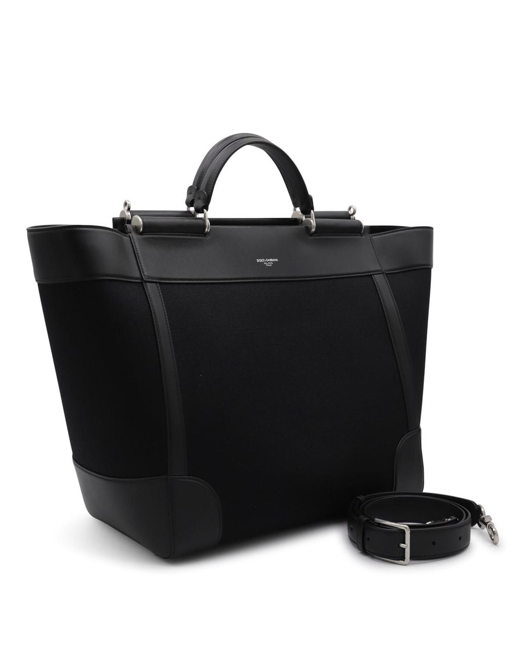 Dolce & Gabbana Black Logo Stamp Tote Bag for men