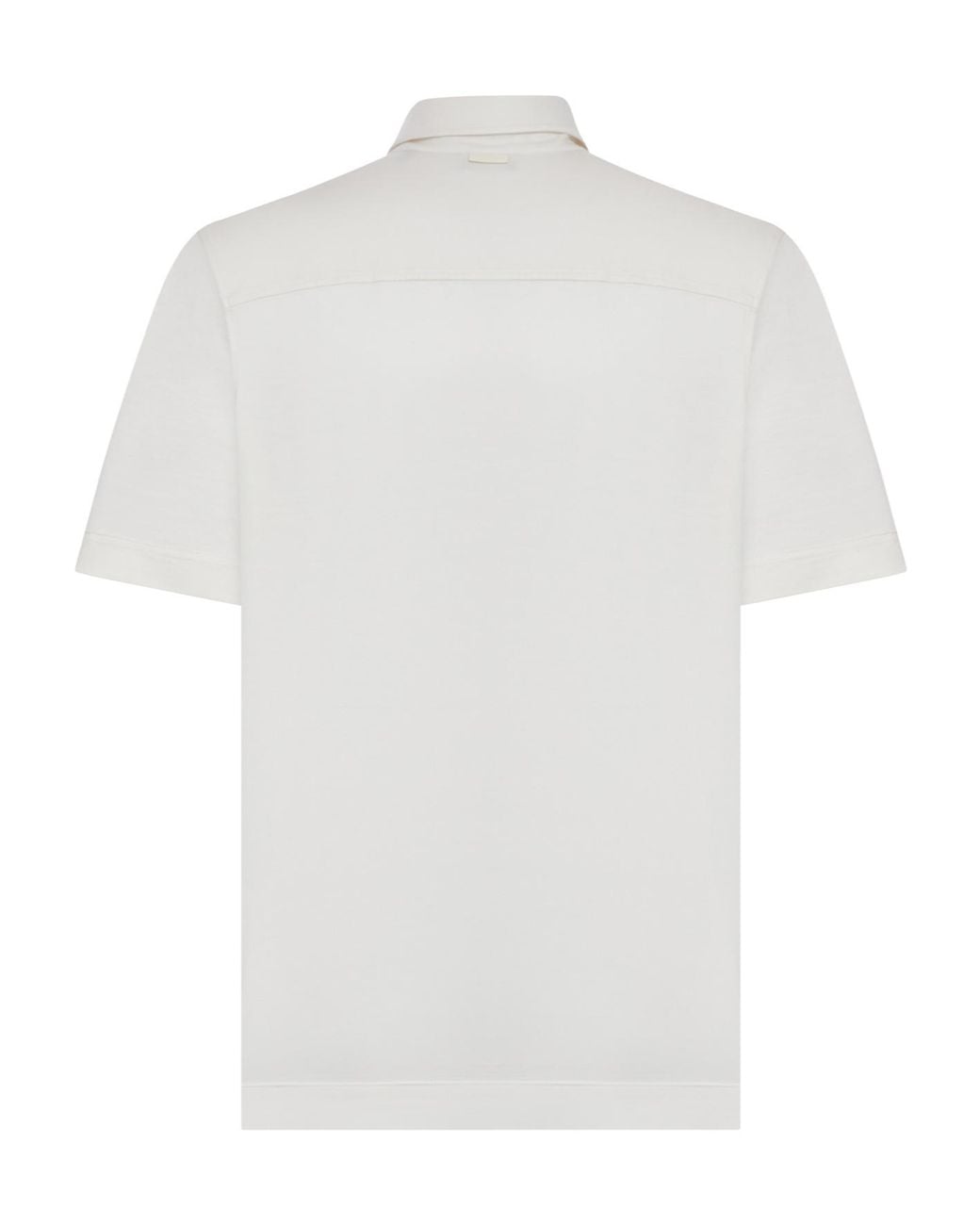 Zegna White Collared Button Polo Shirt for men