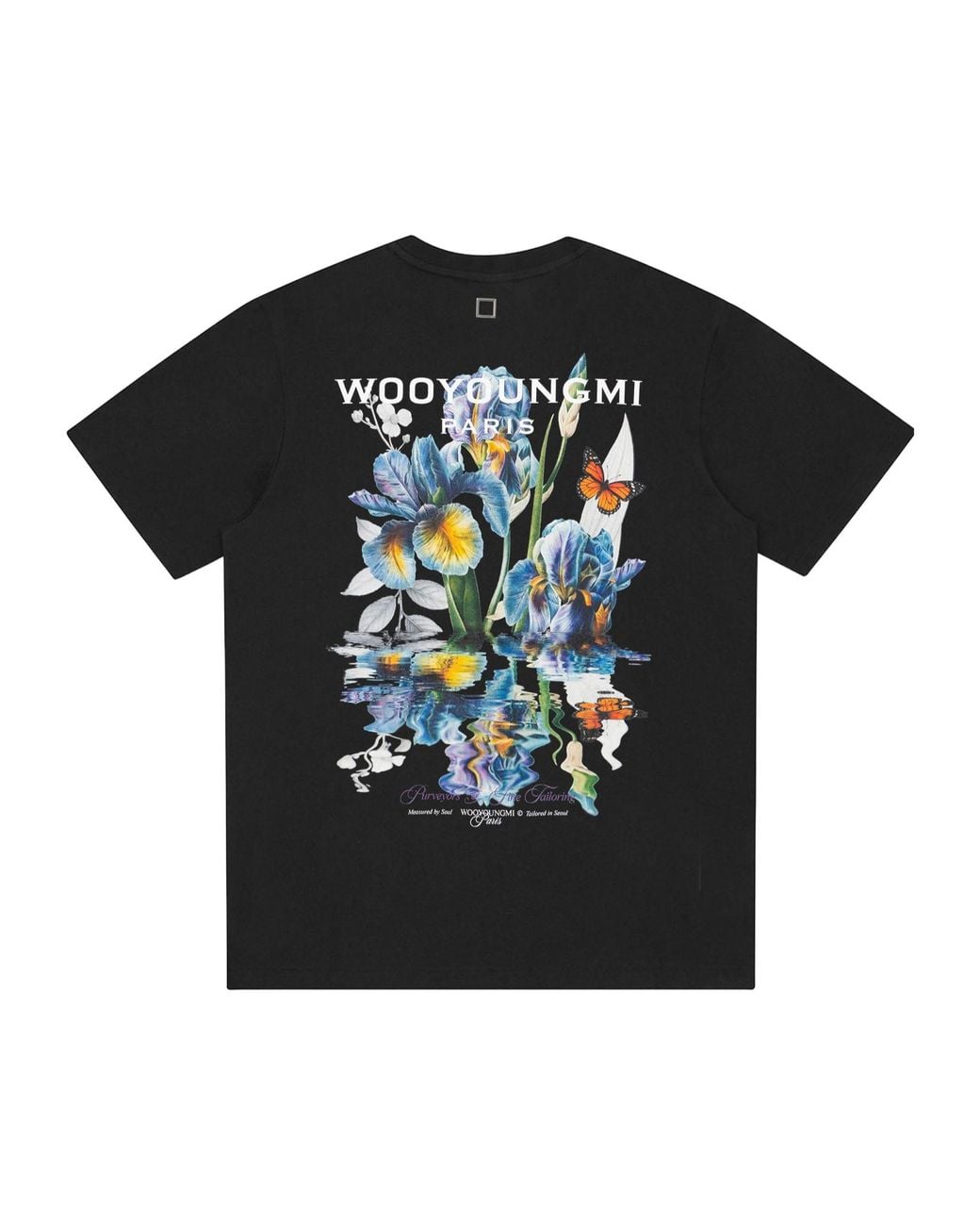 Wooyoungmi Black Floral Back Print T-Shirt for men