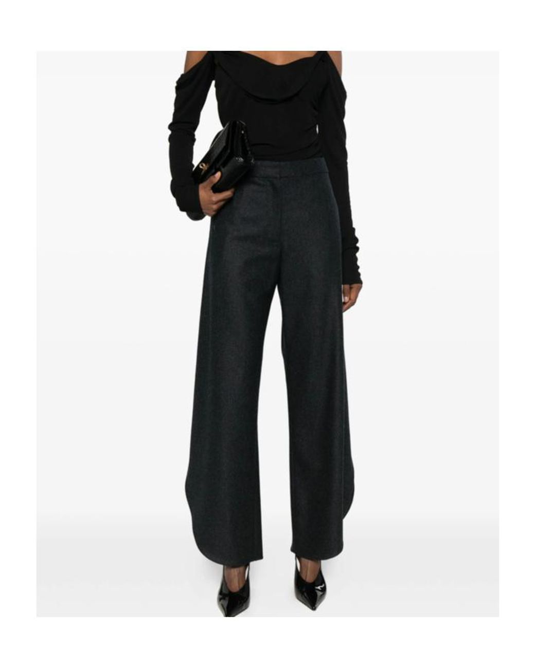 Alaïa Gray Alaïa Flannel Petal Pants