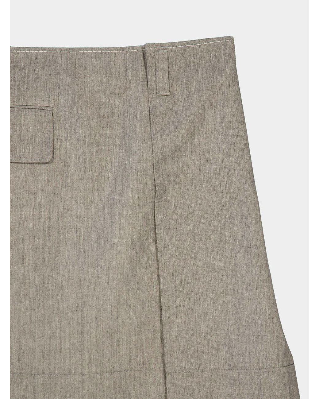 Marni Gray Belted Skirt