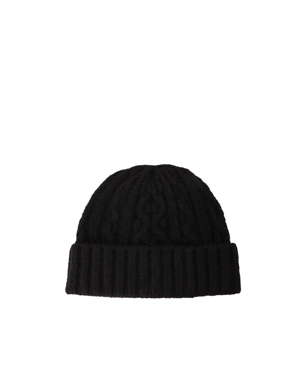 COACH Black Turn-Up Knit Hat for men