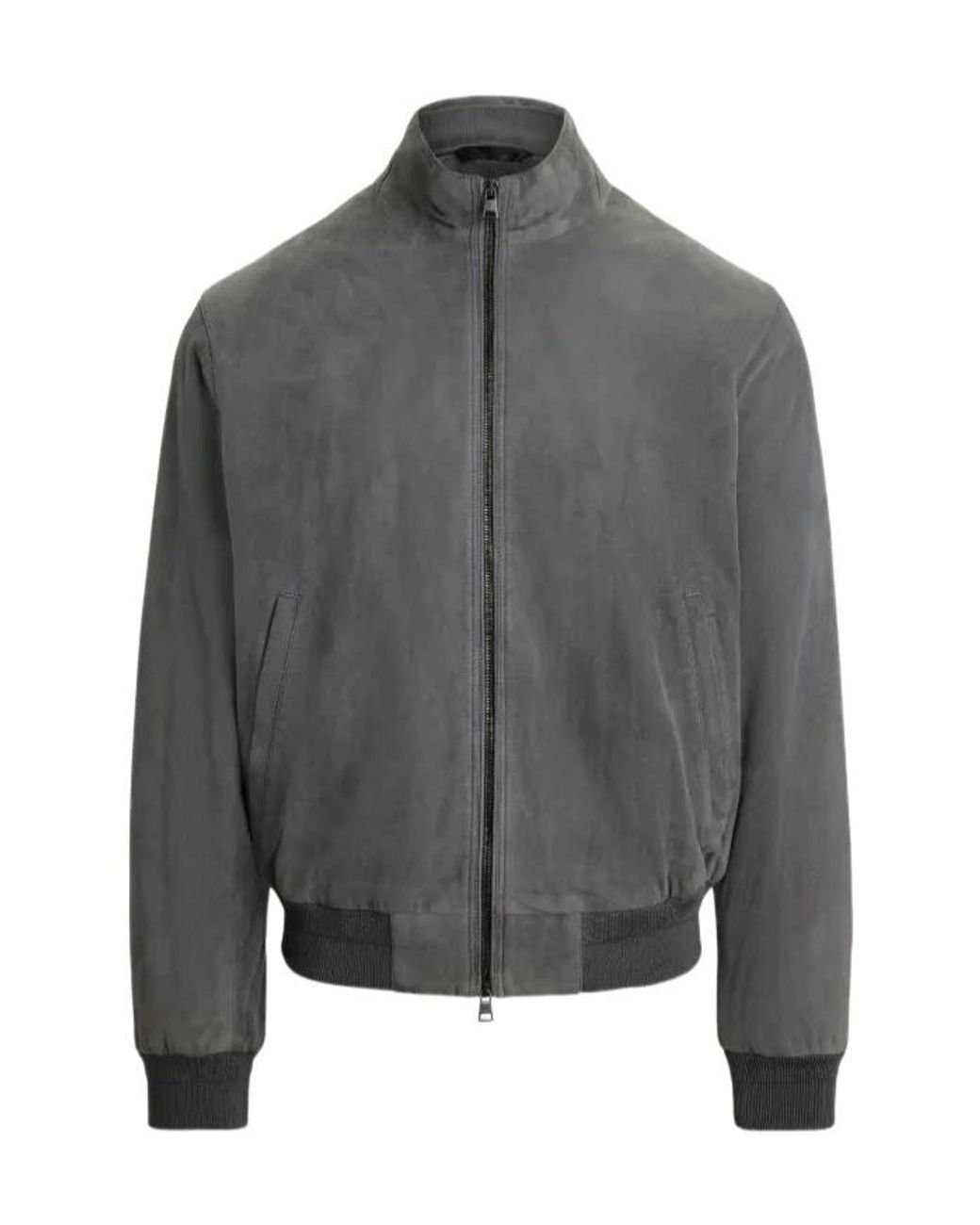 Polo Ralph Lauren Gray Ribbed-Hem Bomber Jacket for men