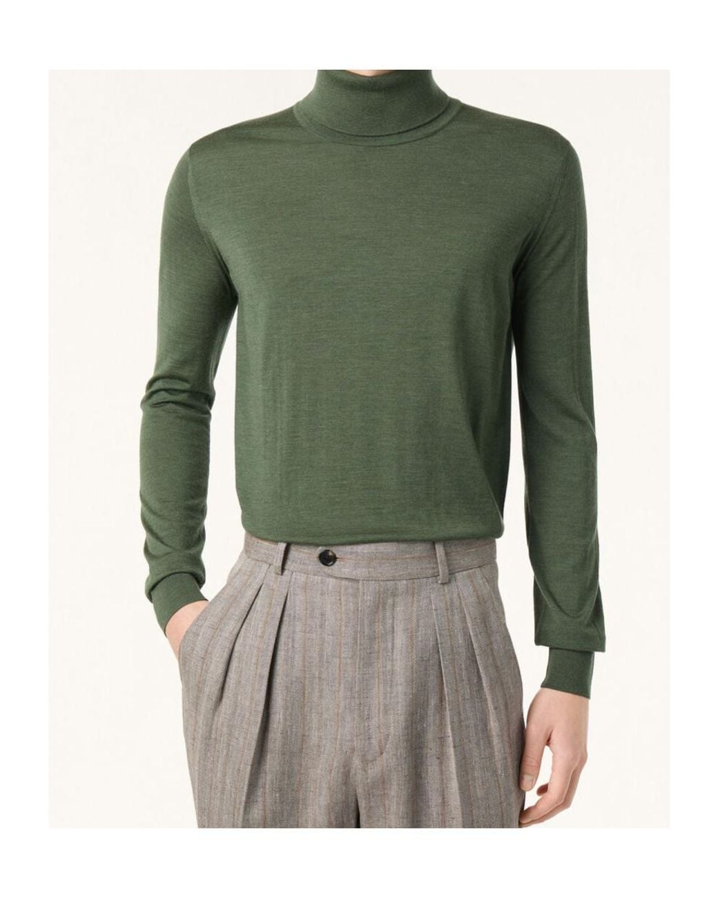 Loro Piana Green Turtleneck for men