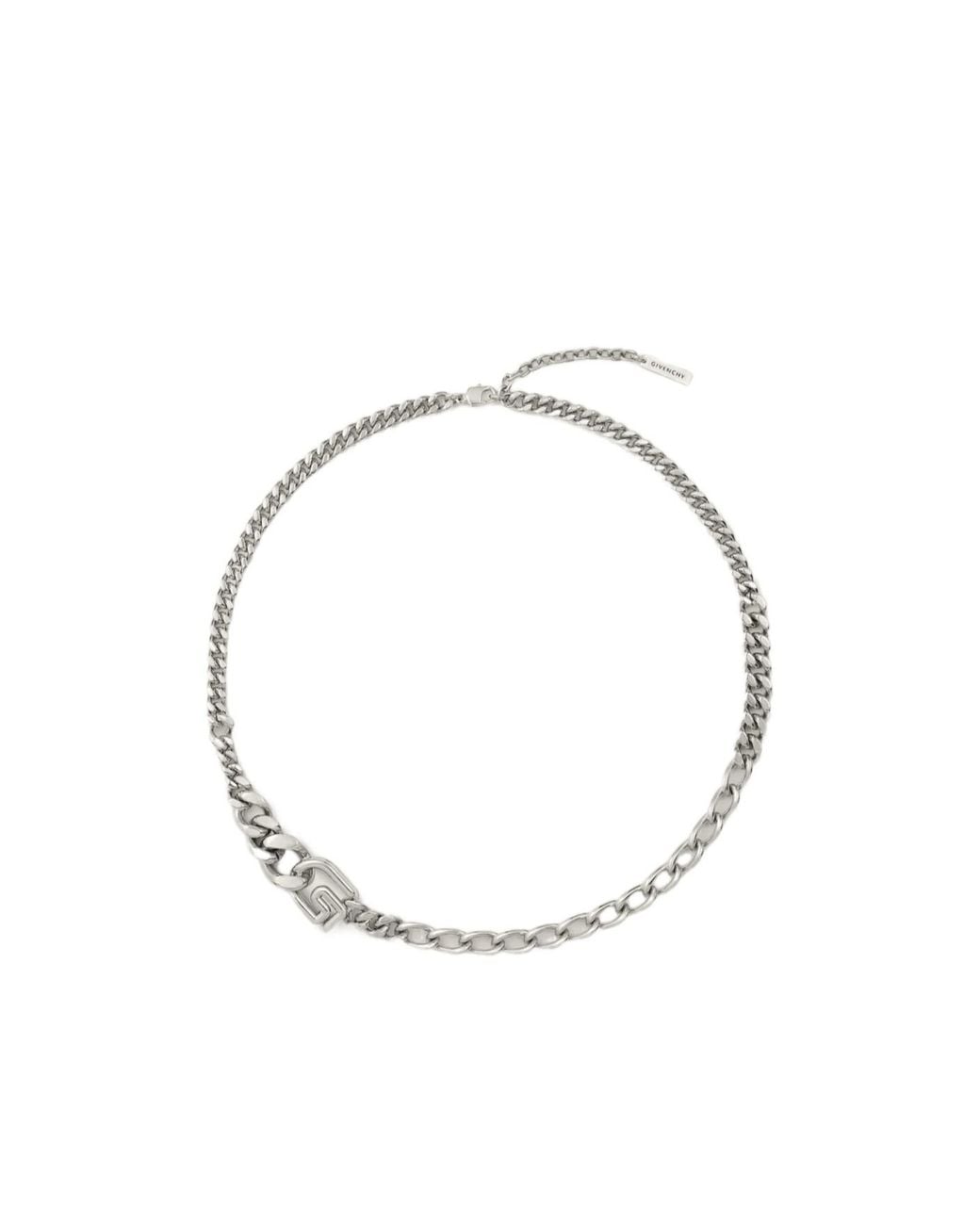 Givenchy Metallic Logo Plaque Chained Necklace for men