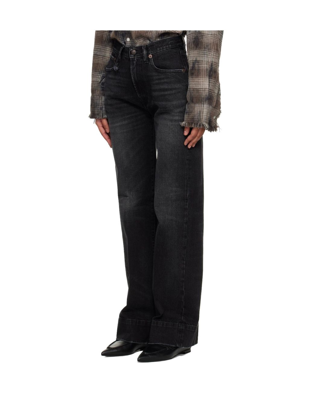 R13 Black Pauline Belt Loop Jeans