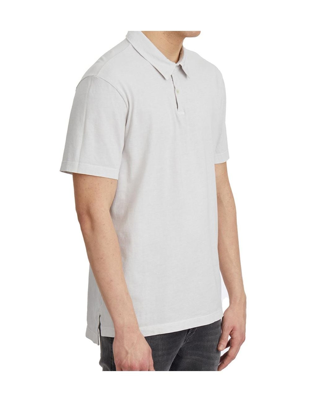 James Perse White Short-Sleeved Jersey Polo Shirt for men