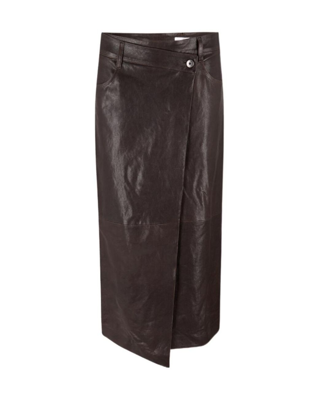 Brunello Cucinelli Brown Belted Midi Skirt