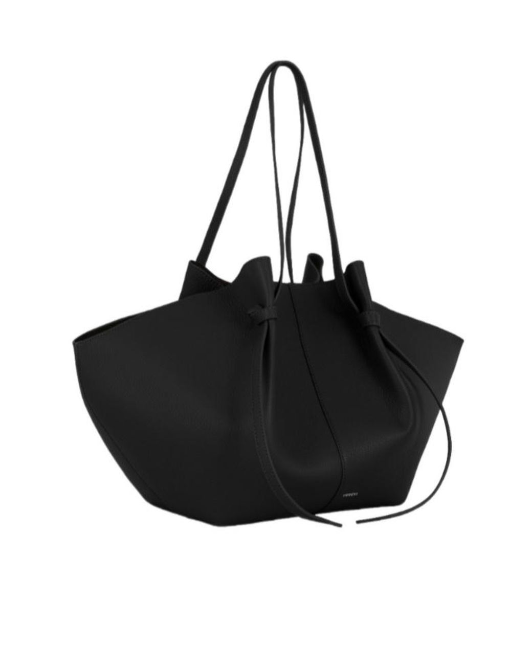 Yuzefi Black Mochi Pebble-Grained Shoulder Bag