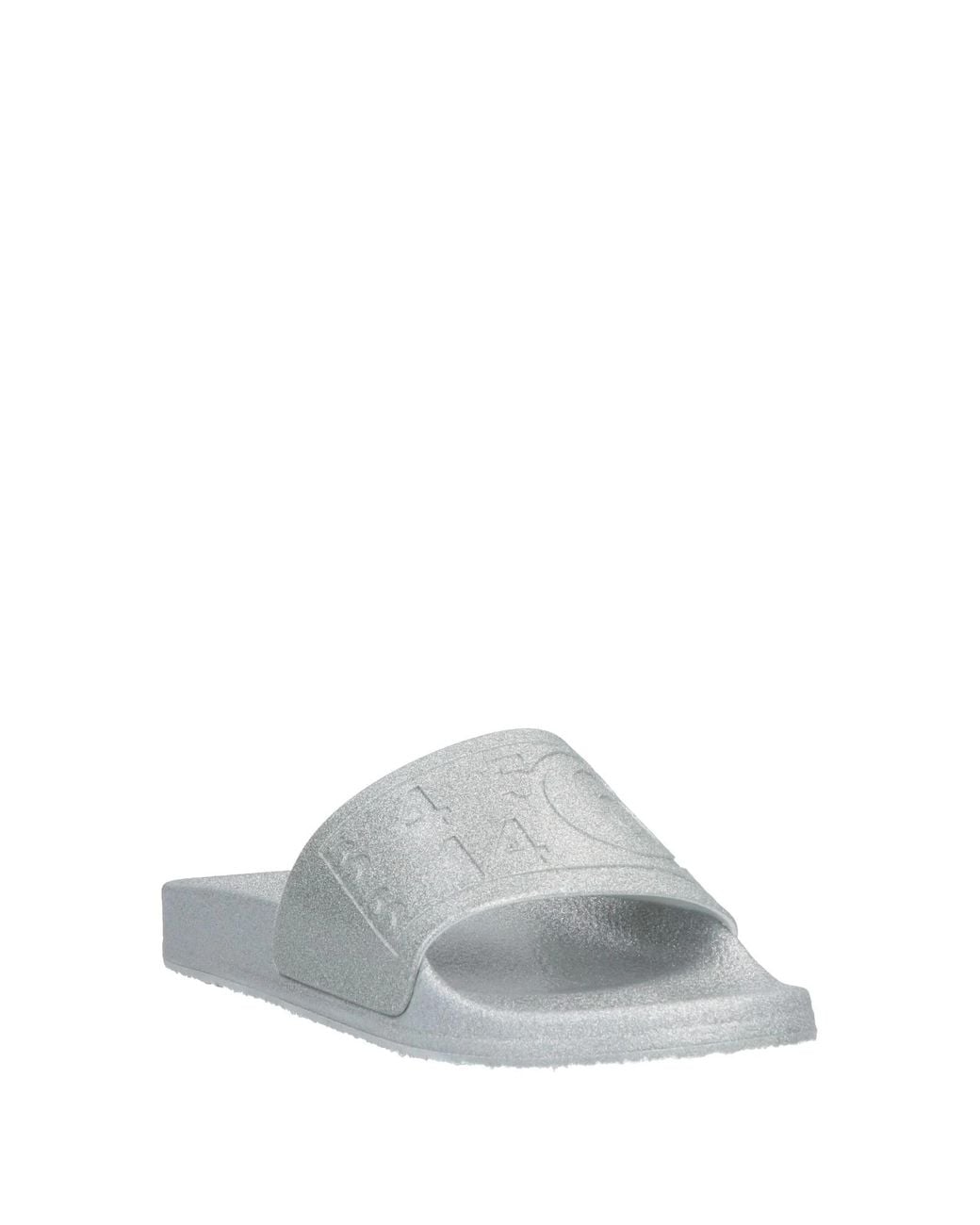 MM6 by Maison Margiela White Glittered Pool Slides