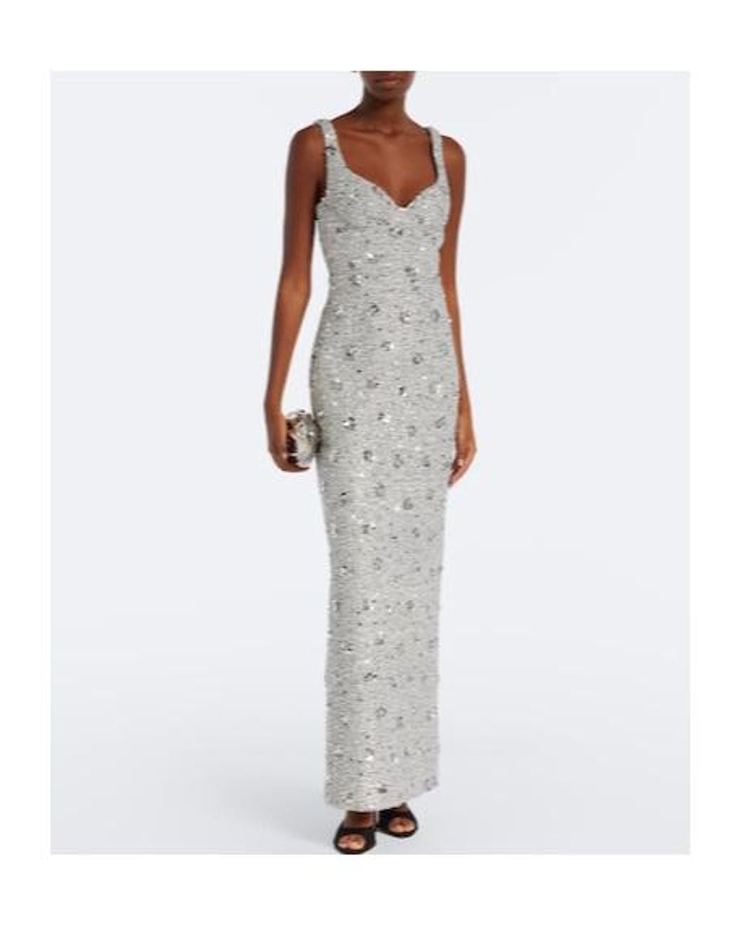 Jonathan Simkhai White Sequined Tweed Gown