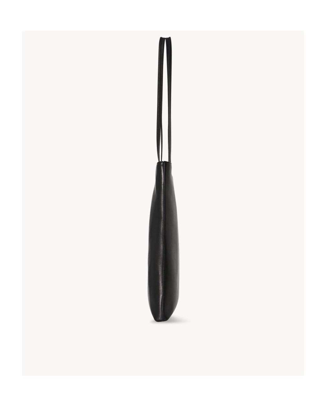 The Row Black Leather Flat Shoulder Bag for men
