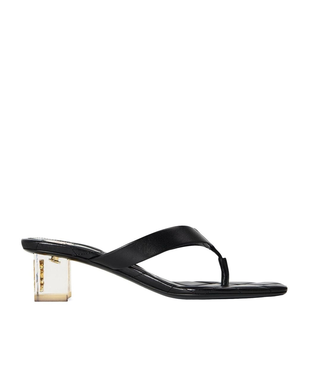 Saint Laurent White Squaretoe Thong Sandal