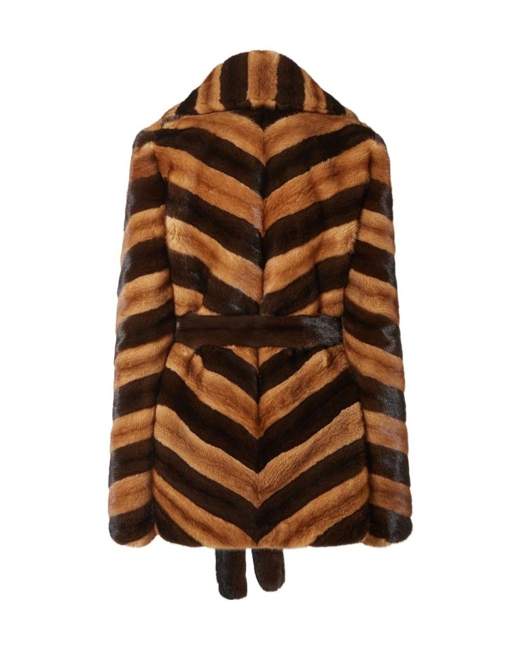 Fendi Brown Chevron Mink Jacket