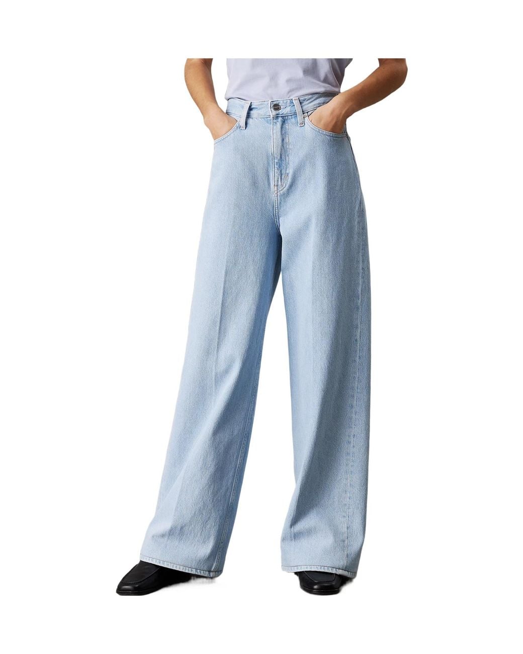 Calvin Klein Blue Wide-Leg Jeans