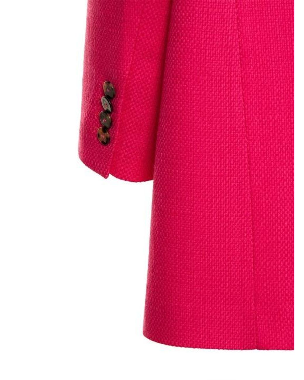 GIUSEPPE DI MORABITO Pink Textured Wool Oversize Blazer
