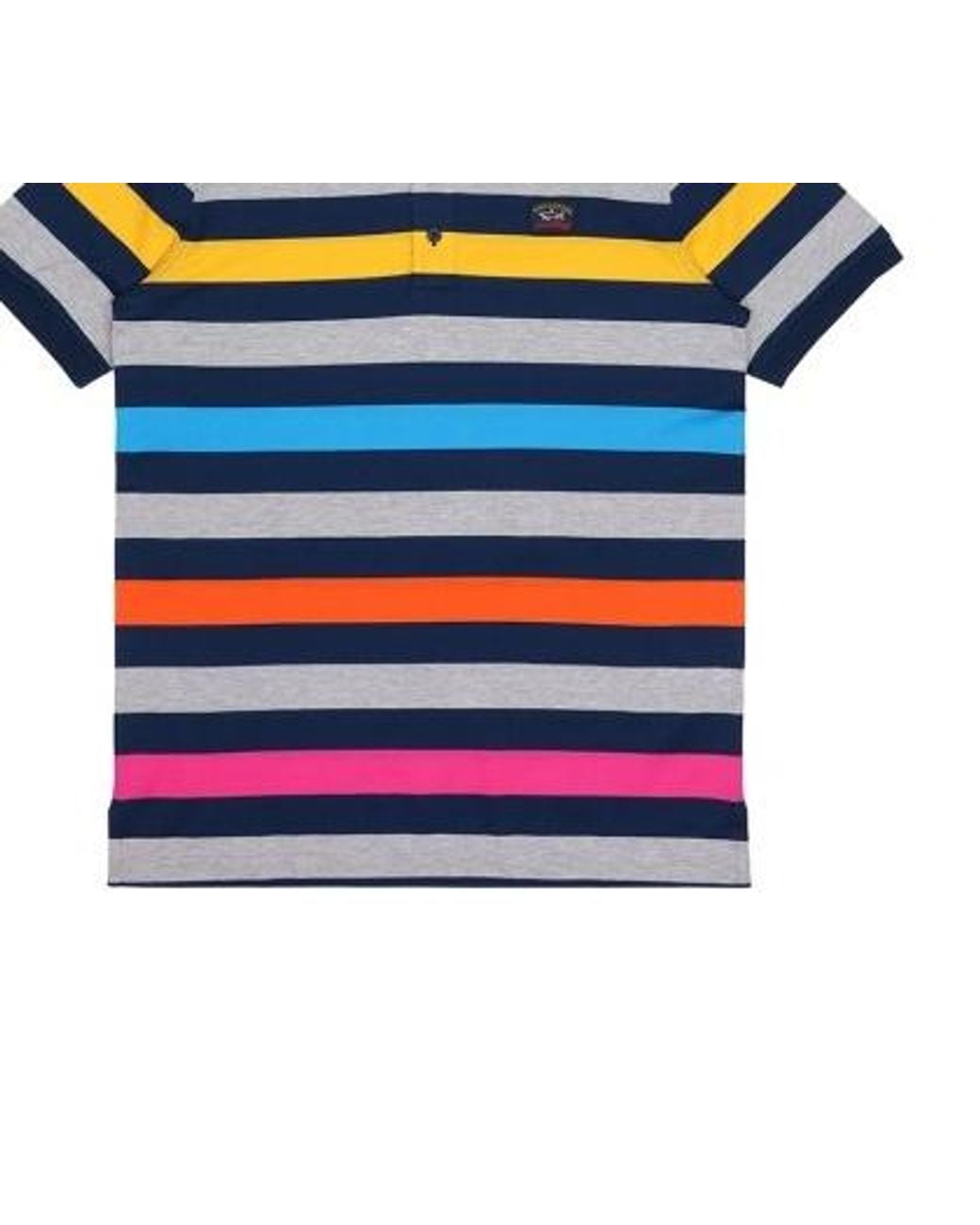Paul & Shark Blue Striped Short-Sleeved Polo Shirt for men