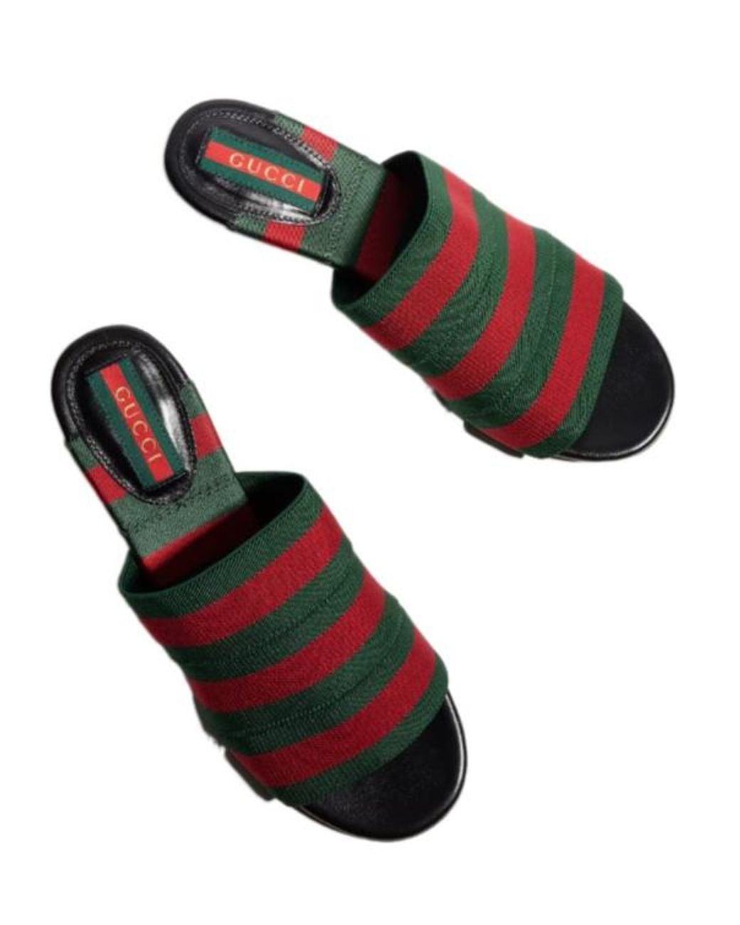 Gucci Black Mule Sandal With Web