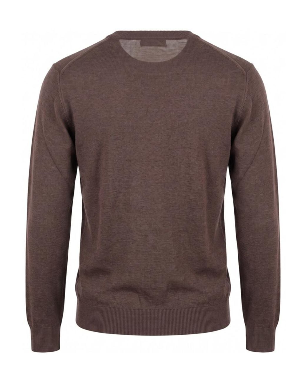 Altea Brown Crew-Neck Wool Sweater for men