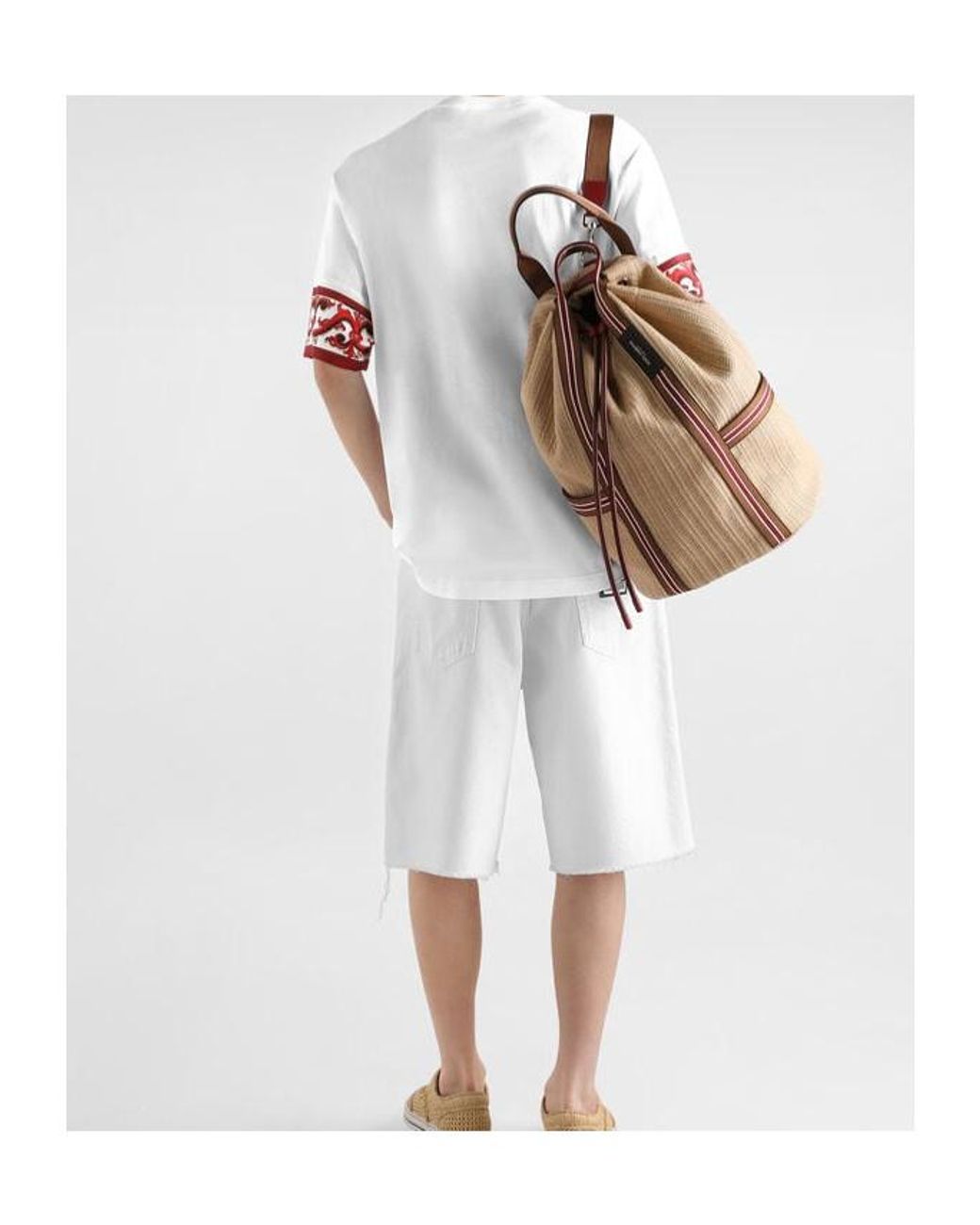 Dolce & Gabbana White Majolica-Printed Crewneck T-Shirt for men