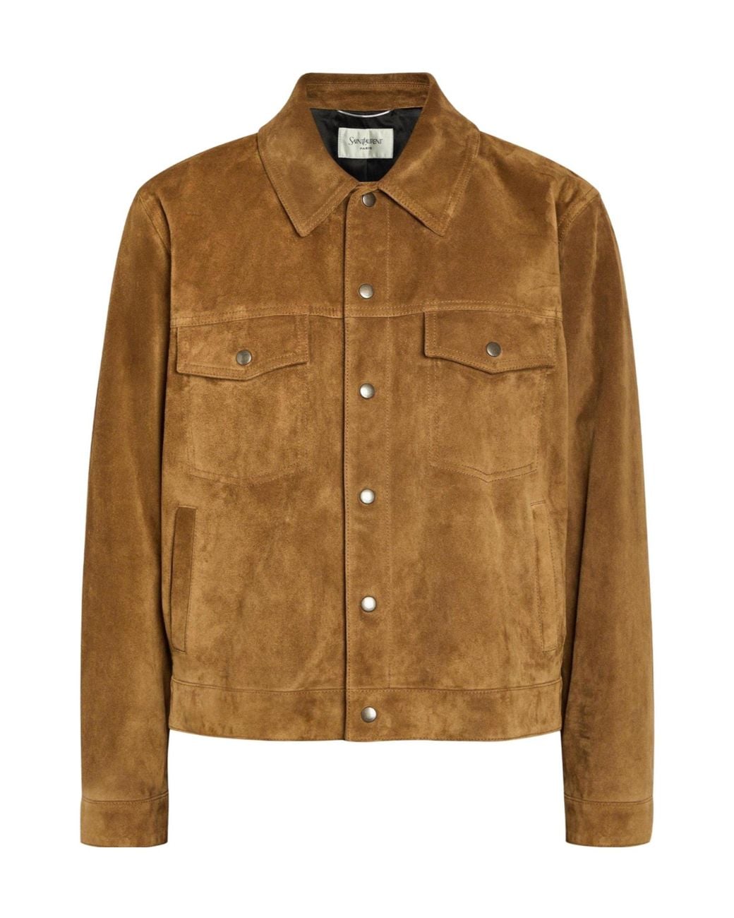 Saint Laurent Brown Oversized-Fit Leather Jacket for men