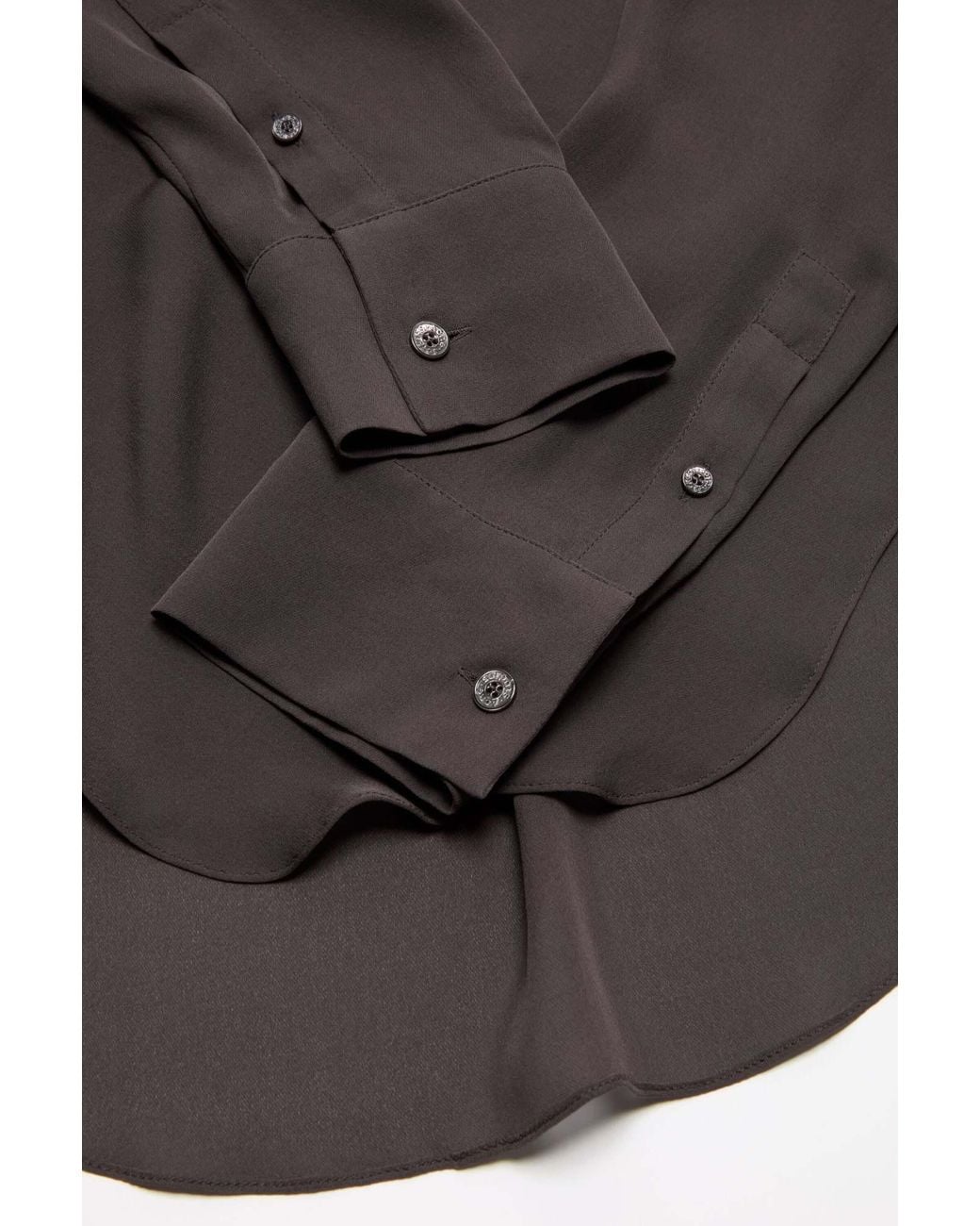 Acne Gray Cowl Neck Draped Blouse