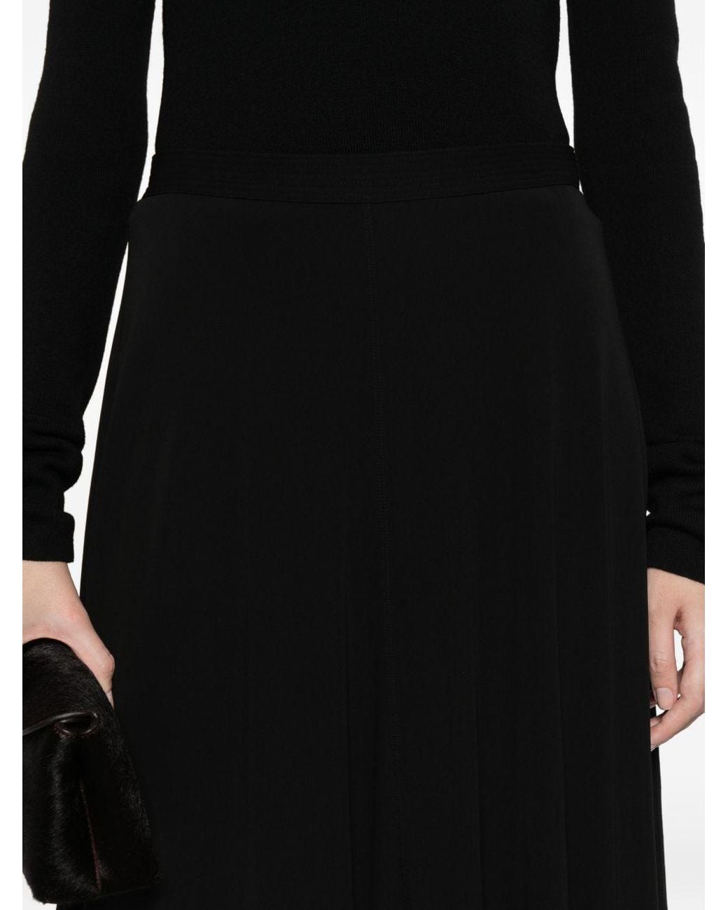 Totême  Black Totême A-Line Fluid Midi Skirt