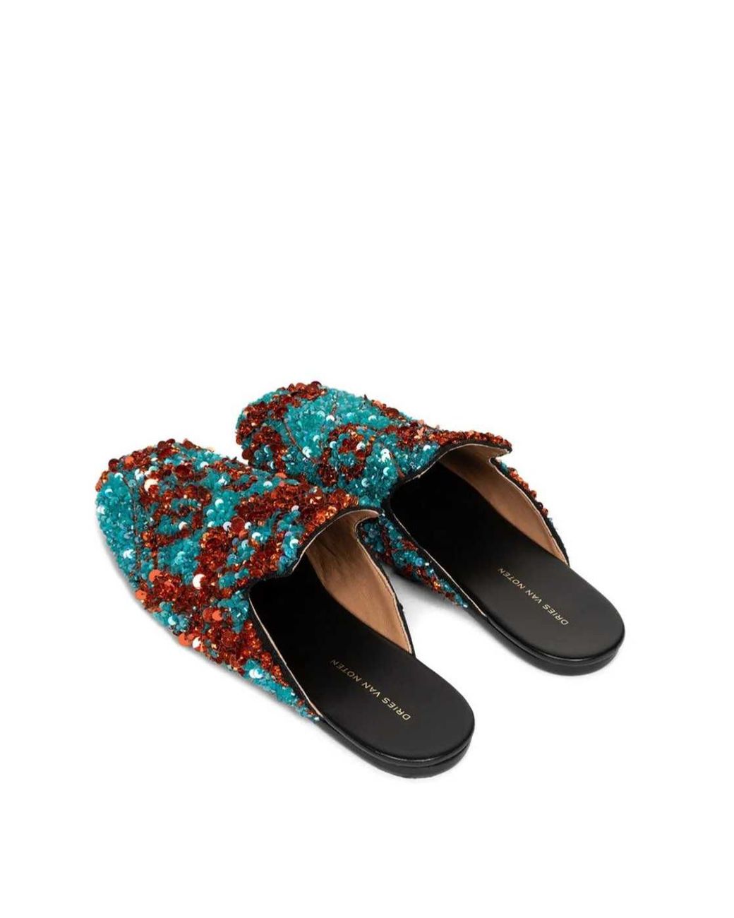 Dries Van Noten Blue Sequin-Embellished Slippers for men
