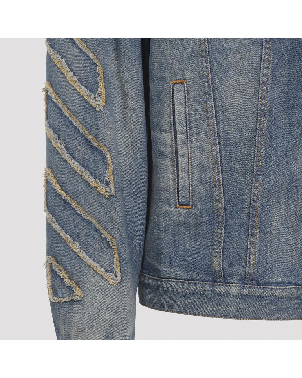 Off-White c/o Virgil Abloh Blue "Diag Raw Patch" Jacket for men