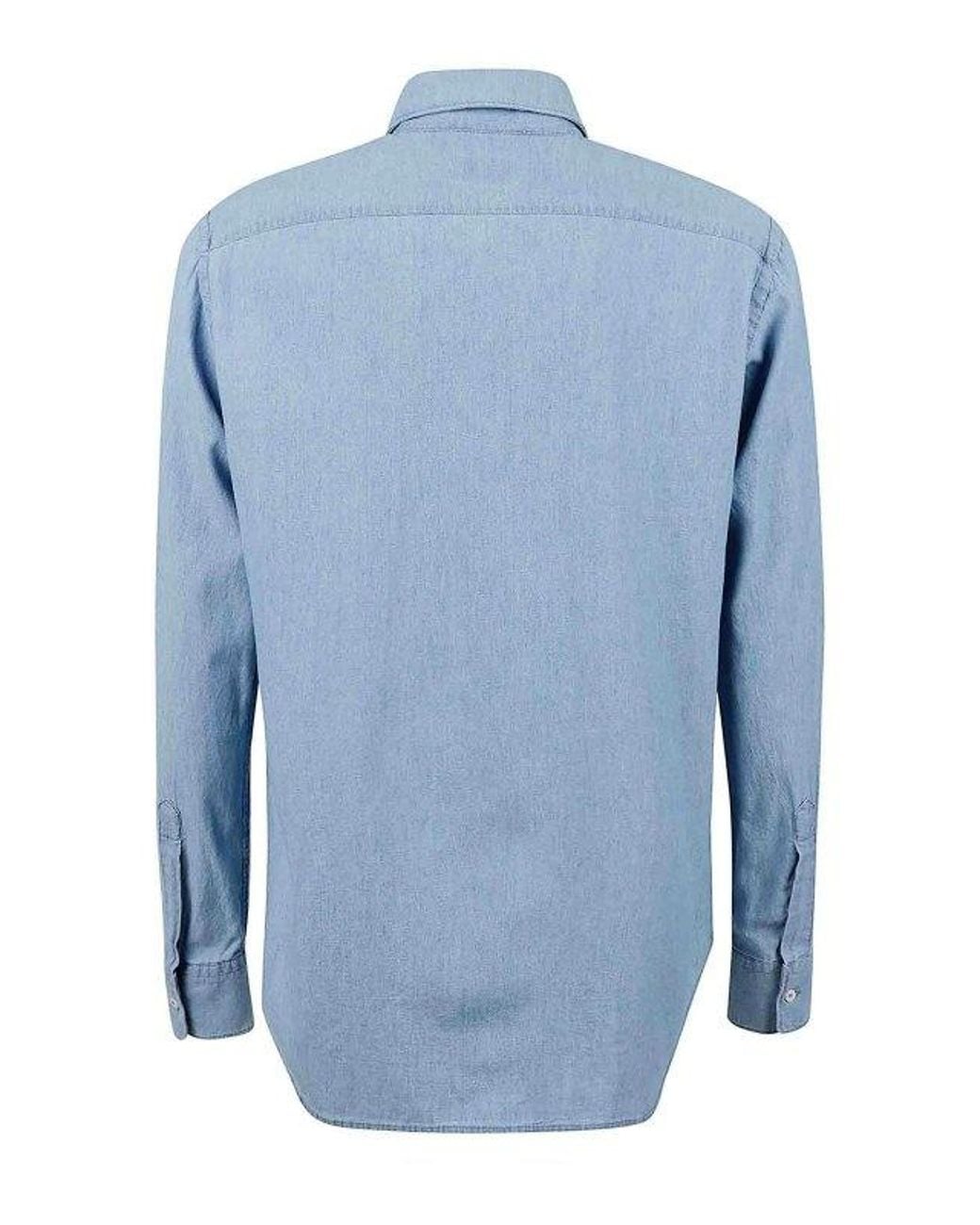Aspesi Blue Logo Shirt for men