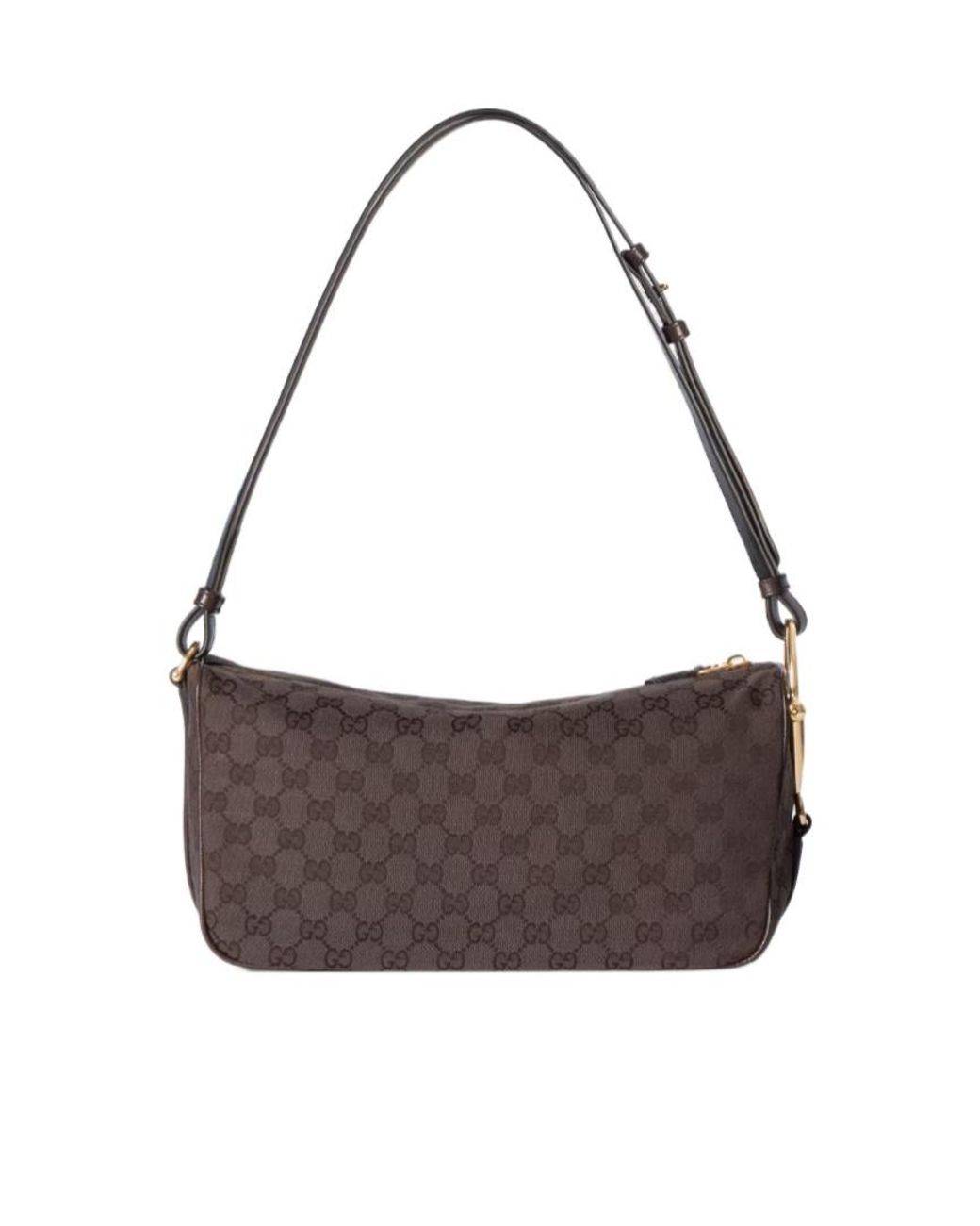 Gucci Brown Half Horsebit Medium Shoulder Bag