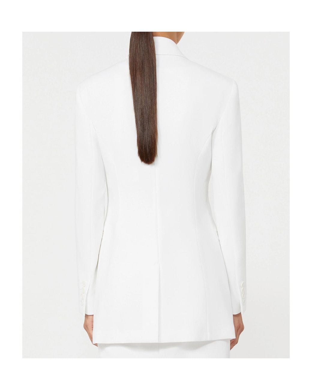Max Mara White Mxmpagella Double-Breasted Blazer