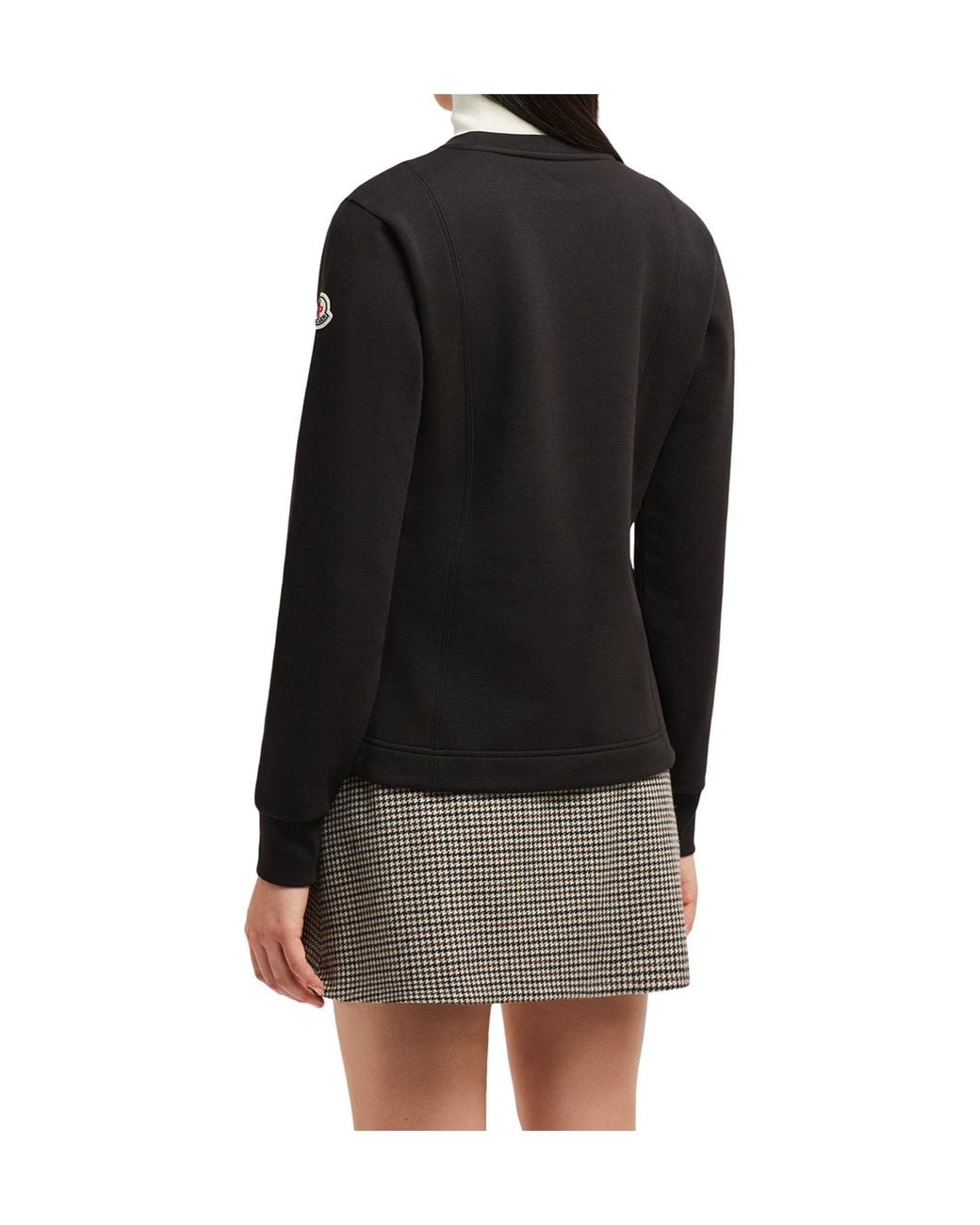 Moncler Black Logo Patch Crew Neck Sweatshirt